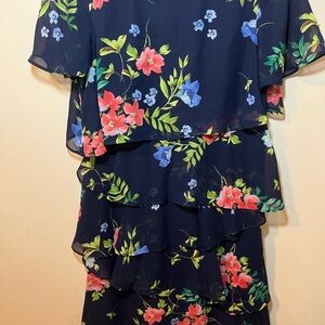 Jessica Howard Navy Dress with Floral Accents